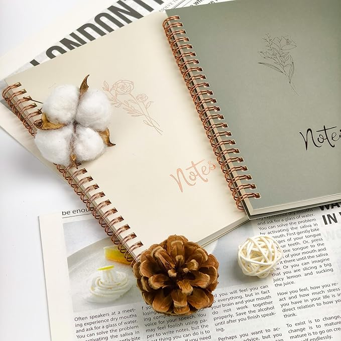 Notebook for Women, 2 Pack Spiral Notebooks – Aesthetic College Ruled Notebook, Journaling Notebooks for Writing, Bible Journal, Office Supplies for Women, Prayer Journal for Women, Perfect Notebooks for School and Work