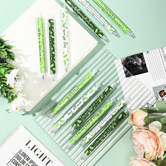 Jetec 30 Pcs Pickle Pens Gifts Inspirational Cute Ballpoint Pens Bulk Motivational Employee Appreciation Gifts Black Ink for Pickle Lovers Coworkers Thank You Coworkers