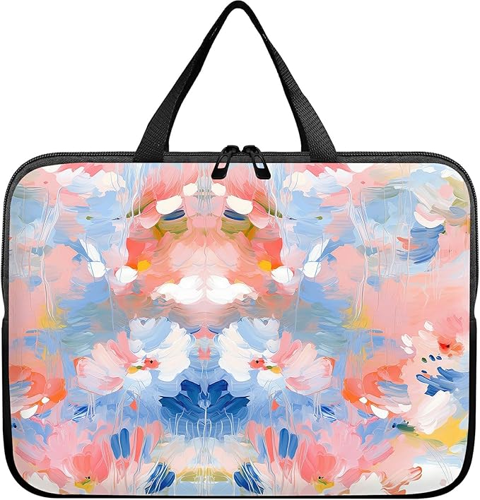 Universal Laptop Sleeve Tablet Case 12 inch, Watercolor Flowered Slim Carrying Case Durable Handbag Travel Laptop Bag for Surface Pro 9 8 7/Laptop Go 2 3, MacBook Air 11/12