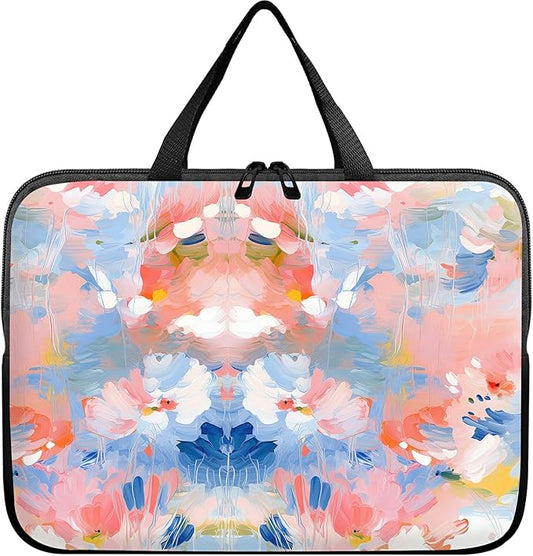 Universal Laptop Sleeve Tablet Case 12 inch, Watercolor Flowered Slim Carrying Case Durable Handbag Travel Laptop Bag for Surface Pro 9 8 7/Laptop Go 2 3, MacBook Air 11/12