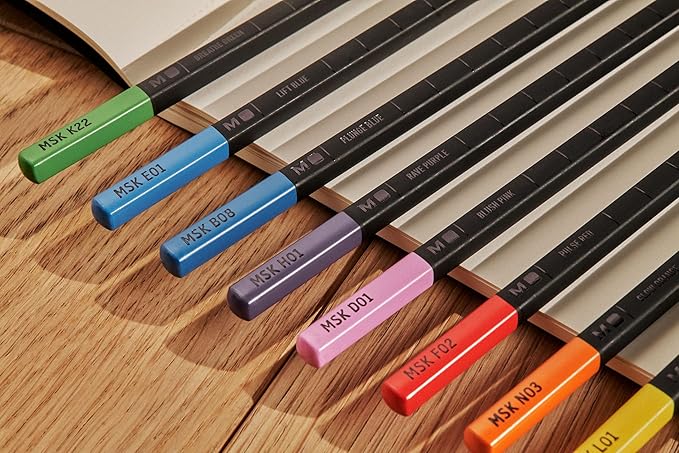 Moleskine Sketchbook & Watercolor Pencil Set Hard Cover (5 x 8.25) Sketch Pad for Drawing, Watercolor Painting, Sketchbook for Teens, Artists, Students, 104 Pages