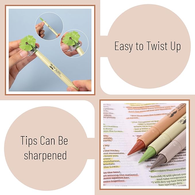 Mr. Pen Bible Highlighters, Vintage Colors, 8 Pack, Non Bleeding, Gel Pen Highlighter