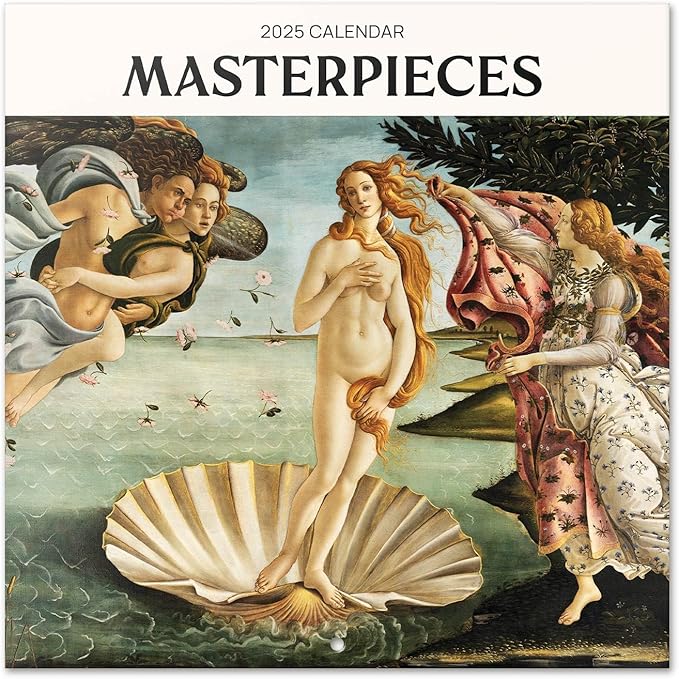 Art Masterpieces Wall Calendar 2025 12" x 12" FSC® Plastic Free - Starts Week On Sunday | Square Wall Calendar | Family Planner Calendar 2025 | Art Calendar 2025