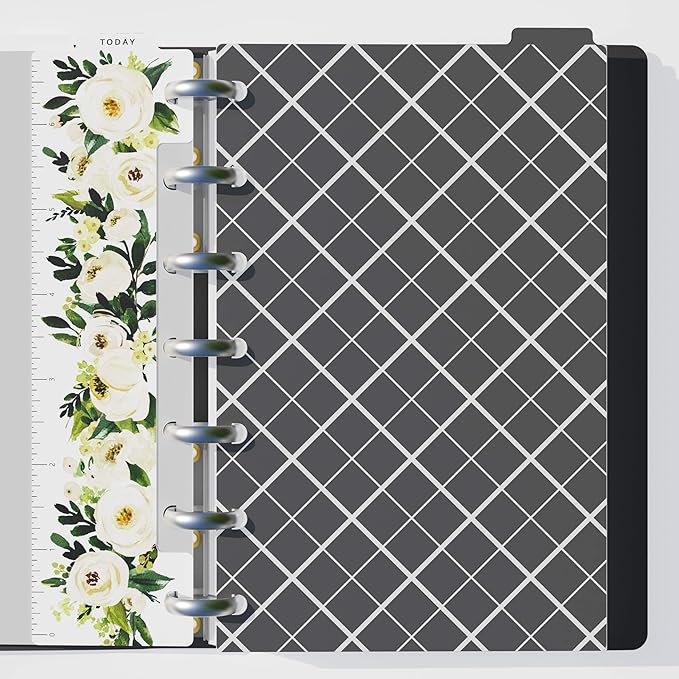 Discagenda Rosa Blanca Today Marker Ruler and Dividers Set for Planner Personal Organizer, Compatible with HP Mini