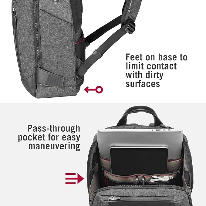 Victorinox Architecture Urban2 City Backpack - Professional Computer Backpack that Holds Laptop, Tablet & Water Bottle - Perfect Travel Bag - 17 Liters, Gray