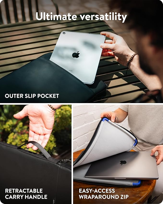 Mous - MacBook Pro 16 inch Case with Handle Ultra-Protective and Water Resistant Sleeve Cover with Drop Protection (Fits 2021 and 2023 MacBook Pro 16 inch)