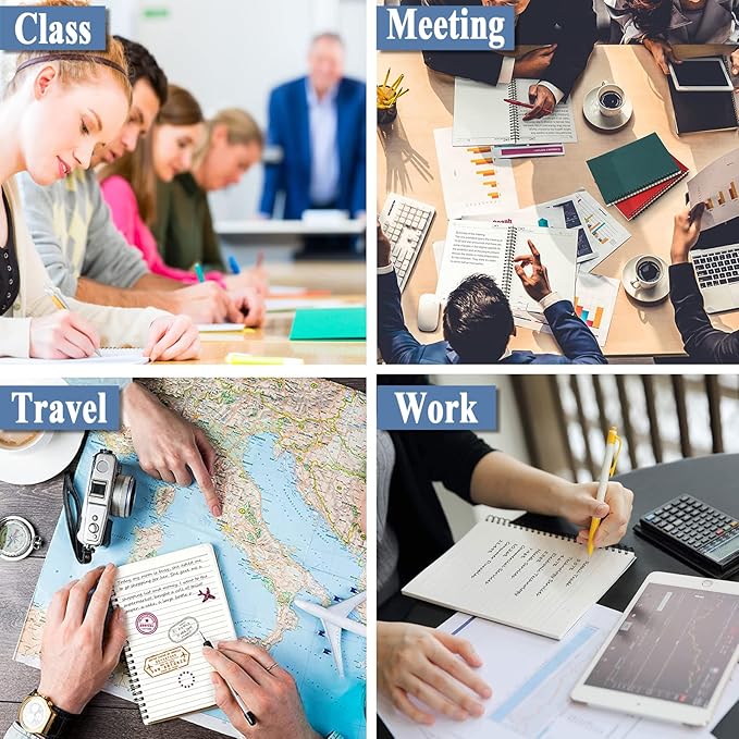 GINMLYDA 12Pack Small Spiral Notebook A5, 8.25x5.5” 120 Lined Pages Wide Ruled Spiral Journal Bulk Blank Kraft Cover Spiral Bound Notebook & Writing Pads for Home Office Meeting Work Note Taking