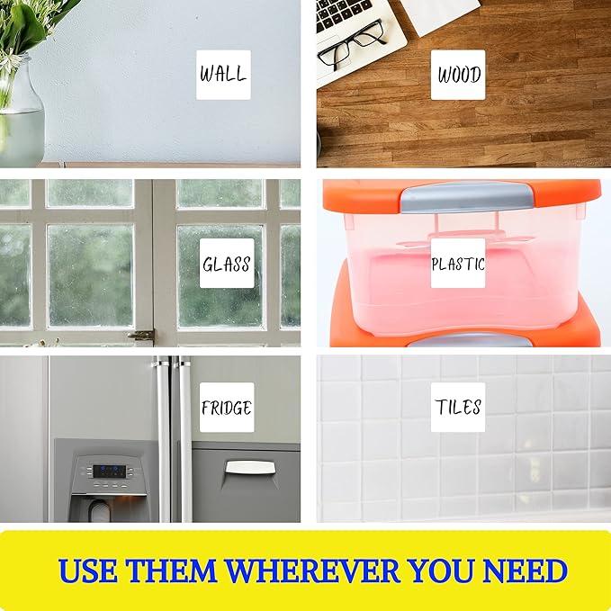 Dry Erase Reusable Sticky Notes - 12 Pack of 4″x4″ Whiteboard Stickers for Lists, Labels, Reminders & Decals - 2 Magnetic Markers - Adheres to Most Surfaces