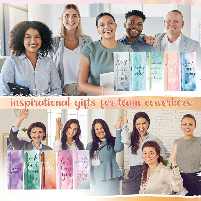 Quelay 30 Set Christmas Inspirational Gift Bulk with Motivational Pens Inspiring Quote Bookmarks Team Building Gifts for Employees Appreciation Team Women Staff Gifts Bulk Volunteers(Inspirational)