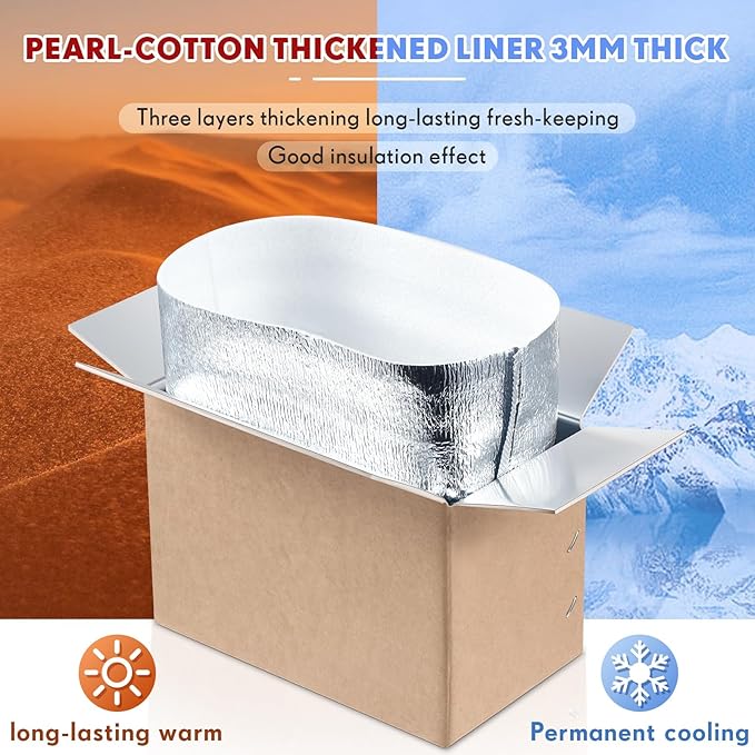 Nuanchu 30 Pieces Double Insulated Mailing Boxes with Aluminum Foil Insulated Bag Liner Cooler Small Mailing Box for Mailing Frozen Food Cold Mailing Boxes for Mailing Packing Moving, 9" x 5" x 6"