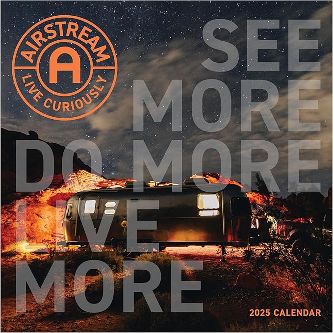 TF PUBLISHING 2025 Airstream: Live Riveted Wall Calendar | Large Grids for Appointments and Scheduling | Vertical Monthly Wall Calendar 2025 | Premium Matte Paper | 12" x 12"