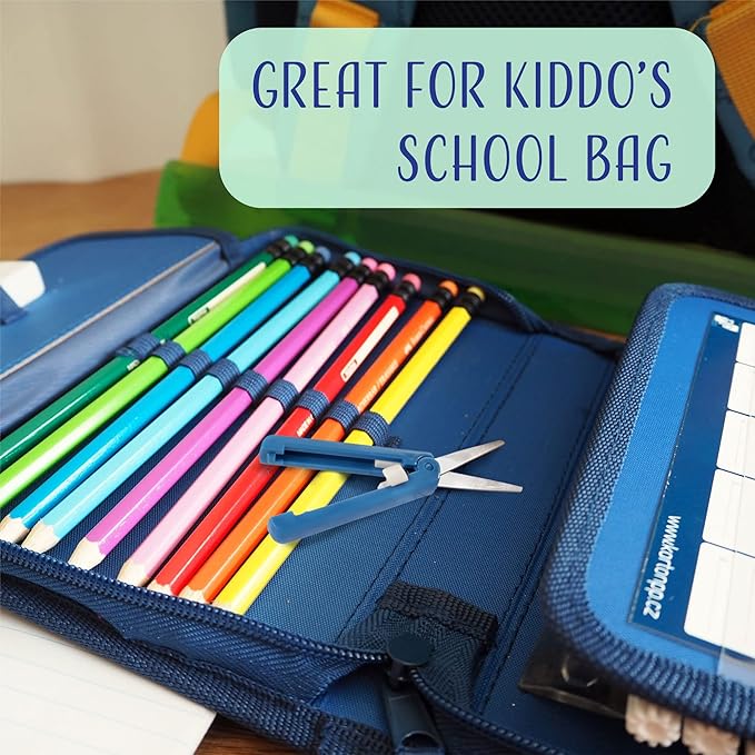 JubileeYarn Push Open Folding Safety Scissors - Grey - 3 Pairs