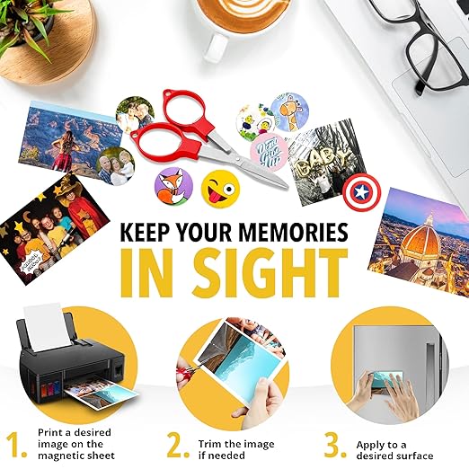 X-bet MAGNET Inkjet-Optimized Printable Magnetic Sheets - 8.5x11 Magnet Paper for DIY Stickers, Decorations, Labels - Easy to Print, Cut & Create Your Own Magnets (Glossy, 3pcs)