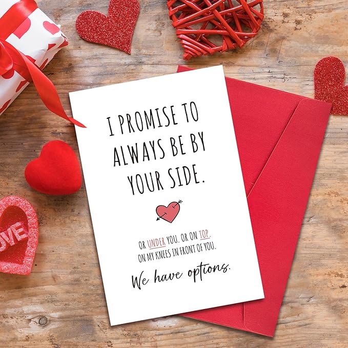 Ogeby Funny Valentines Day Card Gifts for Boyfriend Girlfriend, Cute Valentines Day Gifts for Him Her Husband, I Promise to Always Be by Your Side