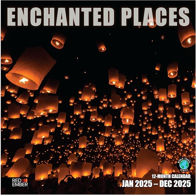 RED EMBER Enchanted Places 2025 Wall Calendar 12 Month | 12" x 24" Open | Thick & Sturdy Paper | Giftable | Calendar 2025