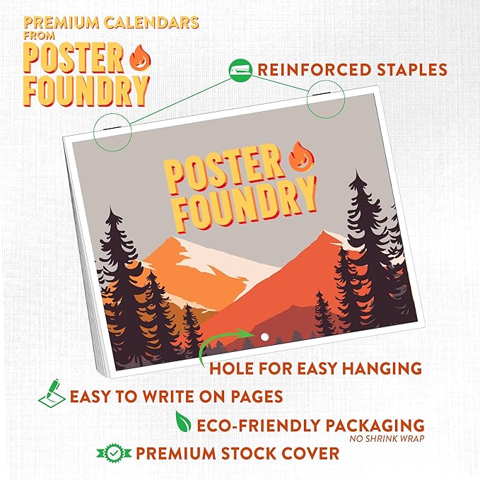 National Parks Inspirational Quotes Calendar 2025 Monthly Wall Calender Nature 12 Month | American Made In The USA