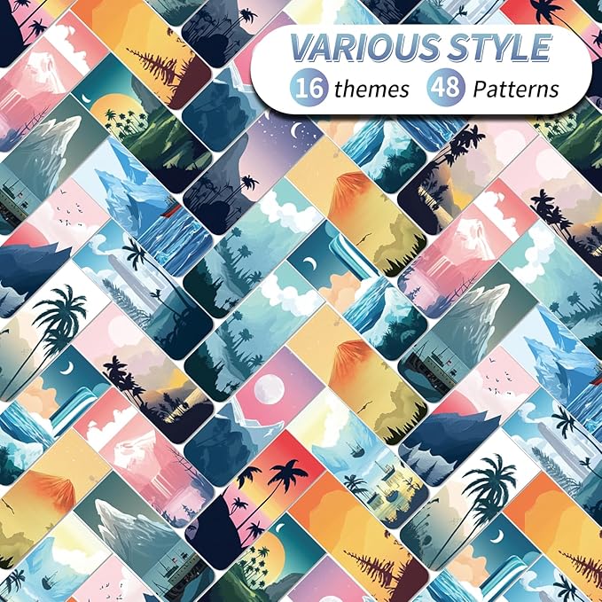 48 Pieces Magnetic Bookmarks Magnet Page Markers - Book Marks for Reading Women & Men with Storage Boxes - Cute Magnet Bookmark Clips for Reading Pleasure（Coconut Trees）