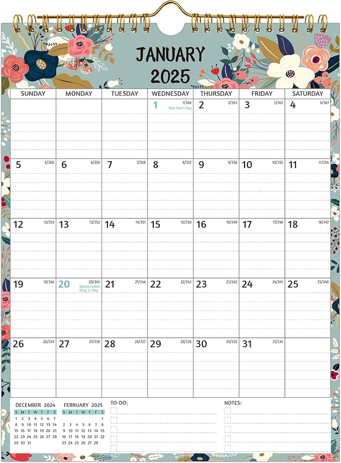 Wall Calendar 2025-2026 – 2 Year Calendar 2025-2026, 8.5 x 11 In, Jan 2025 - Dec 2026, 2025 Calendar 24 Months, Small Monthly Calendar 2025 Vertical, Ruled Blocks, Thick Paper, Holidays, To-do ＆ Notes