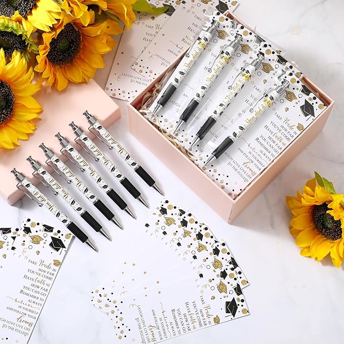 50 Pcs Graduation Ballpoint Pens Class of 2025 Pens Bulk Graduation Favors Pens and Bookmark Graduation Gift for Student School Grad Party Favor Senior High School Supplies