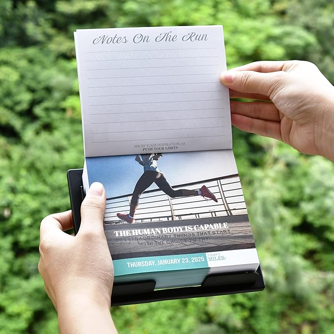 Pinchoco 2025 Desk Calendar - Daily Calendar for desk 2025, Running Gear, 5.85'' x 4.85'', 2025 Runner's Daily Desk Calendar, Daily Running Quotes and Inspiration for Runners - Black