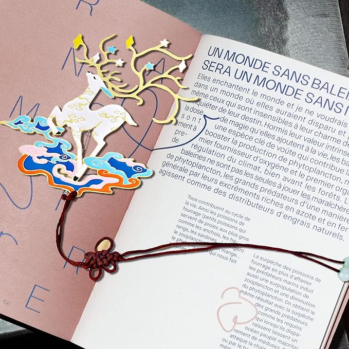 Metal Bookmark Deer Graduation Gift Father's Day Gift Party Favor Birthday Friendship Stationery Gifts for Book Lovers Teacher Student Girl Friends