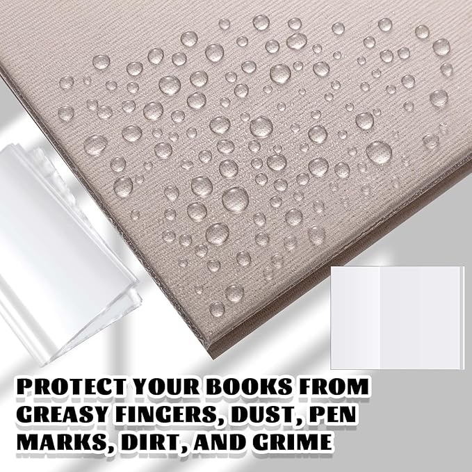 ReliThick 100 Pack Adjustable Clear Book Covers Fits Books with 9.25 x 15 Inches, Plastic Waterproof Sleeve for Textbooks Paperbacks, with Self Adhesive Closure, Against Dust, Wear Book Protector