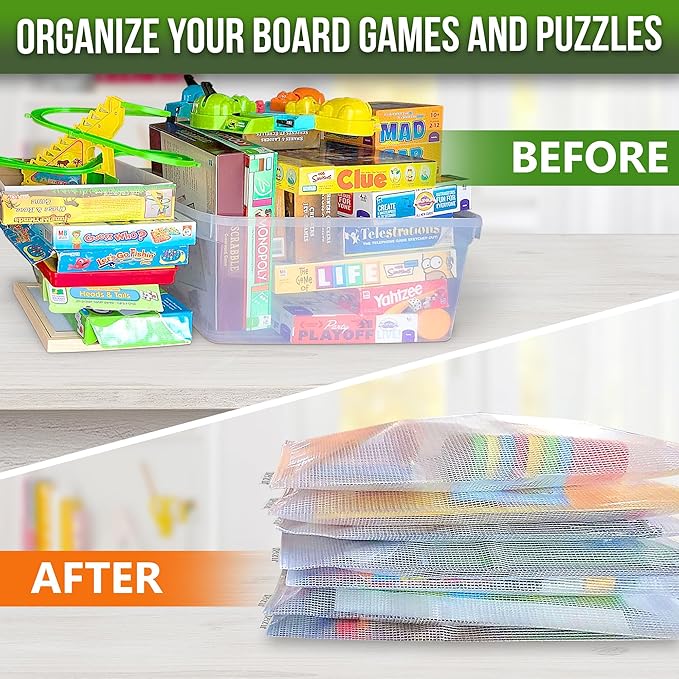 5 Pack Mesh Zipper Pouch Bags A3 - Plastic Zipper Pouches for Organizing 17.7x12.6 inch - Game Storage Bags - Puzzle Organizer Bags - Large Zipper Pouch Bag - Mesh Pouch with Zipper - Puzzle Bags