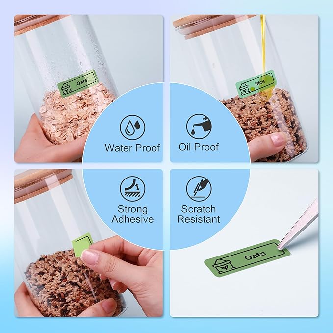 POLONO Genuine P31S Label Maker Tape, Adapted Label Print Paper, Labels Refill for Home/Office, 14x40mm(0.55"x1.57"), Compatible with P31S Label Maker, 540 Labels/3 Roll, Light Green/Green/Dark Green