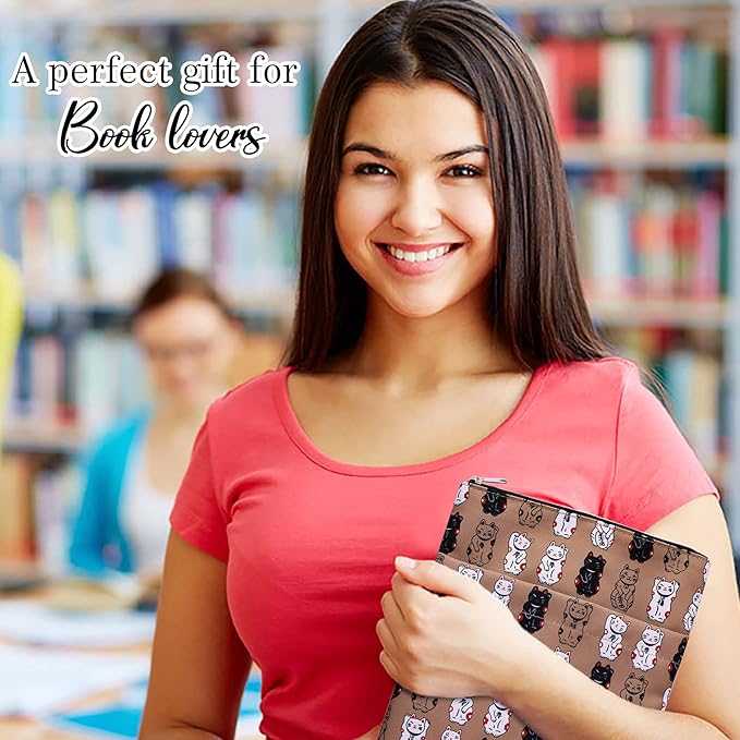 Book Sleeve for Book Lovers, Bookish Book Protector, Book Covers for Paperbacks, Washable Fabric, Book Sleeves with Zipper, Medium 11 Inch X 8.7 Inch