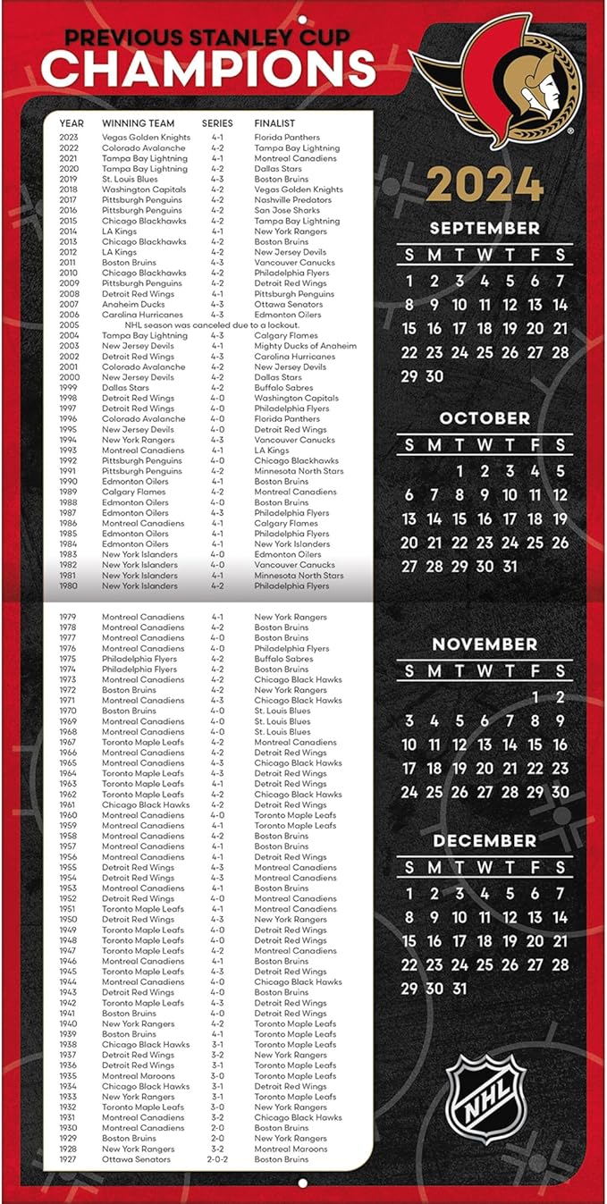 TURNER SPORTS Ottawa Senators 2025 12x12 Team Wall Calendar (25998011950)