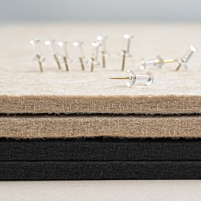 Extra Large Bulletin Board - 96 x 48 Inches, Decorative Felt Pin Board for Wall - 8' x 4' Foldable Photo Display Board with Self-Adhesive Tape, Includes 20 Push Pins - Black