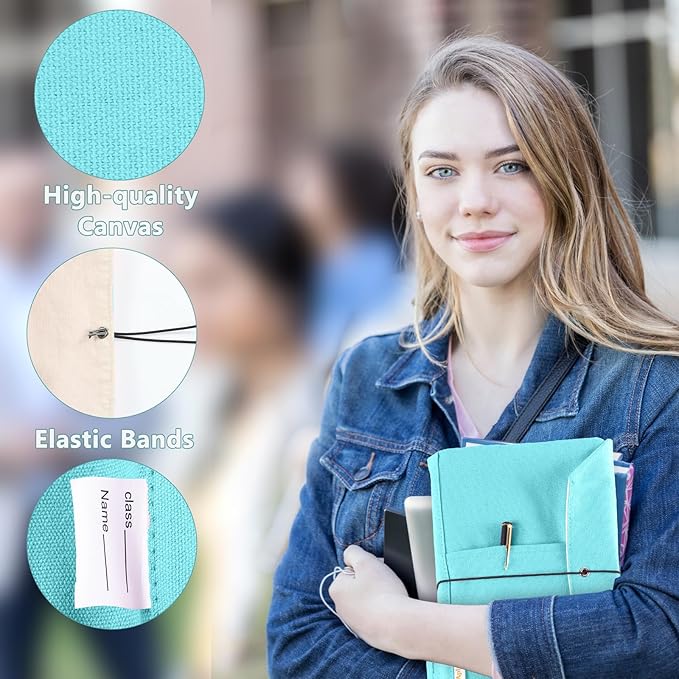 Canvas Book Covers, Washable Book Protector, Book Cover for Paperback Novels, Adjustable Book Cover for Hardcover with Pockets for Pen, Soft Cover Books, Book Lovers Gifts