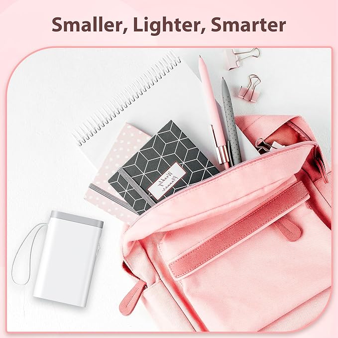 P21 Label Maker Machine with Tape, Bluetooth Label Printer Thermal Mini Label Makers with Built-in Cutter and Multiple Templates, Portable Printers for School, Office, Home Use (White)
