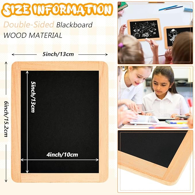 24 Pcs Small Slate Chalkboard Mini Chalk Board with Frames Mini Board Signs School Supplies for Classroom Home Office