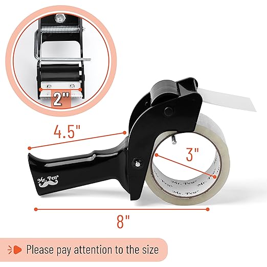 Mr. Pen - Packing Tape Dispenser Gun, Tape Gun with a 2 Inch Roll of Tape, Heavy Duty Packing Tape with Dispenser, Packaging Tape, Tape Gun, Clear Packing Tape, Tape Gun for Packing Boxes, Moving Tape