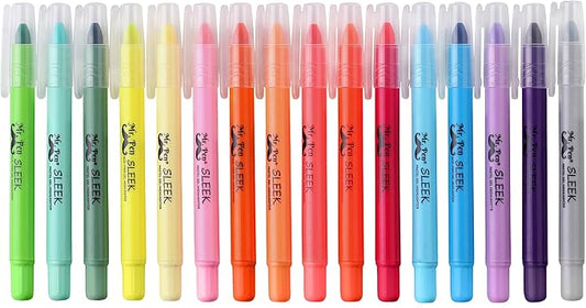 Mr. Pen Gel Highlighters Assorted Colors - 16 Pcs (8 Pastel & 8 Vibrant), No Bleed Bible Highlighters