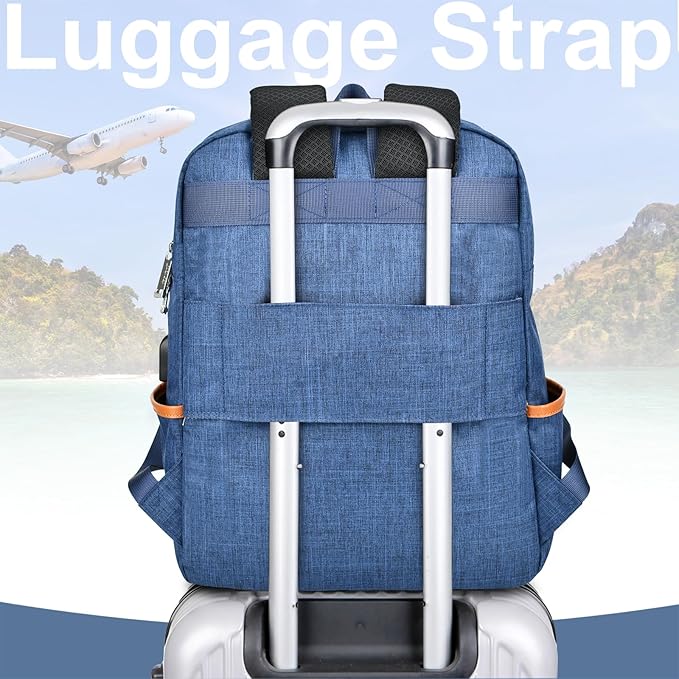 Nicole Miller Travel Laptop Backpack-Business Anti Theft Vintage Backpack with USB Charging Port-Water Resistant Computer Bag