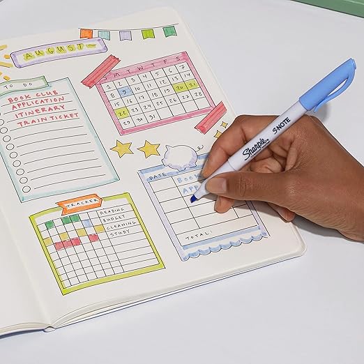 SHARPIE S-Note Creative Colouring Marker Pens | Highlight, Write, Draw & More | Assorted Pastel Colours | Chisel Tip | 6 Count