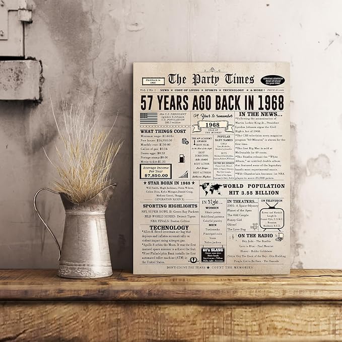 Funny 57th Birthday Card for Her Him, Retro 57th Birthday Decorations for Women Men Mom Dad, Large 57 Years Old Bday Gift Ideas