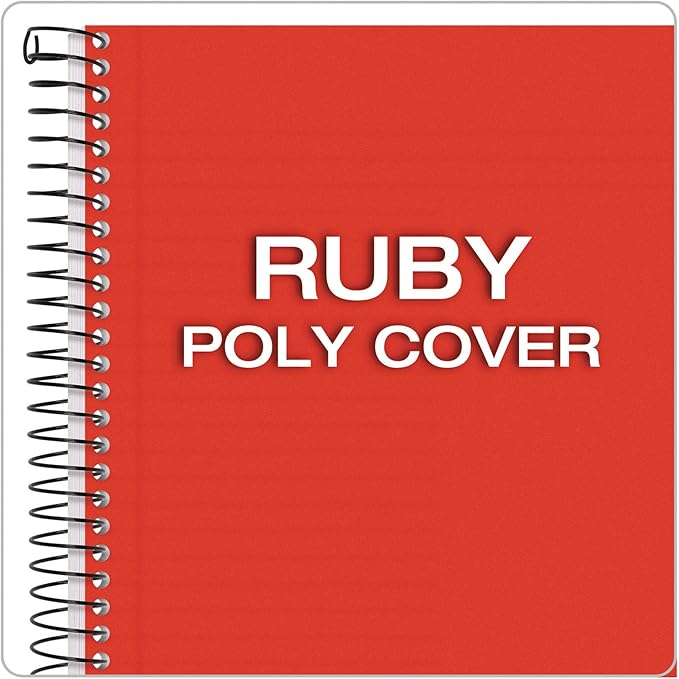 Tops Classified Business Notebook, 5.5 x 8.5-Inch, College Rule, 100 Sheets per Book, Ruby Plastic Cover (73505) (Pack of 2)