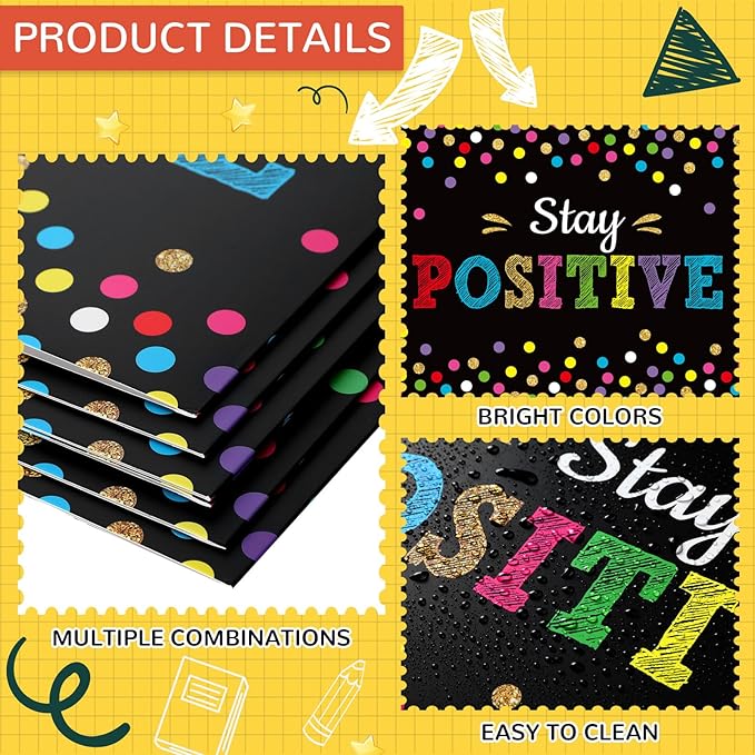 Honoson 24 Pcs Bulk Inspirational Privacy Folders for Students Cardboard Test Privacy Boards Motivational Words Desk Dividers Shield for Classroom School Study Supplies, 6 Styles(Motivational)