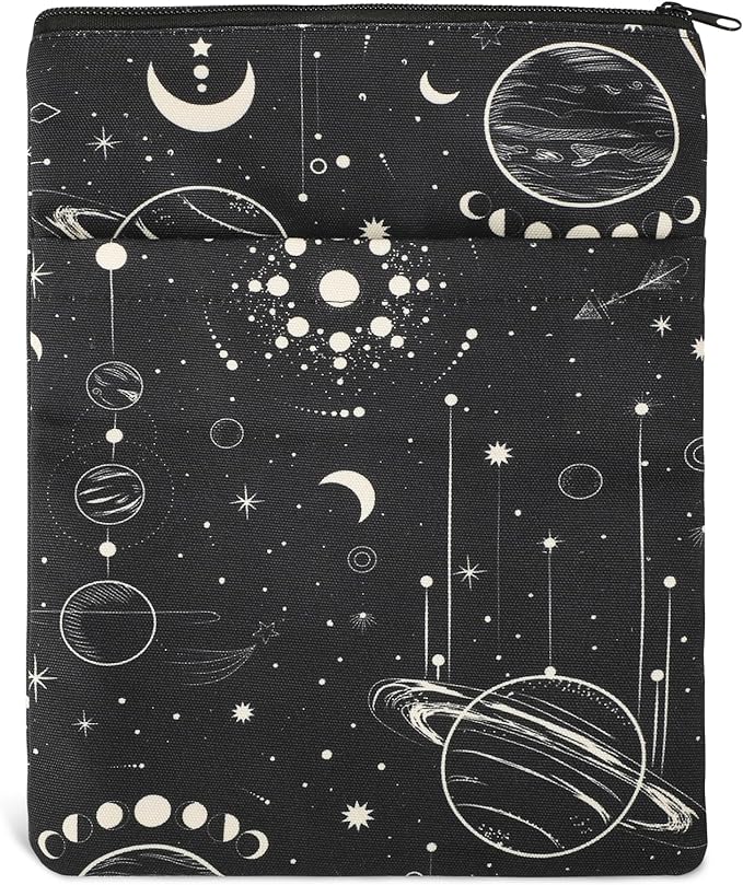 Book Sleeve Book Covers Book Protector Floral Printed with Zipper Washable Fabric for Teen Adult Book Lover Teacher Student(Medium,11 X 8.7 Inch)