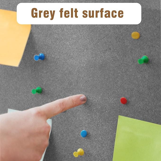 26"x20" Enclosed Bulletin Board, Outdoor Lockable Weather-Resistant Aluminum Cork Noticeboard for School & Office, Silver Frame w/Grey Flet