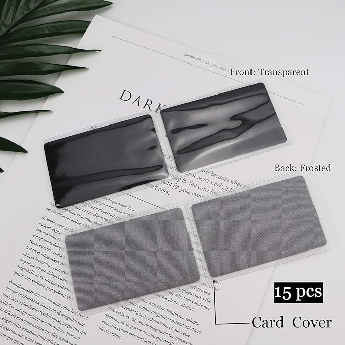 Thick Black Aluminum Metal Business Cards Anodized Aluminum 86 X 54 X 0.8mm 15 pcs Include Protector Sleeves(Frosted)