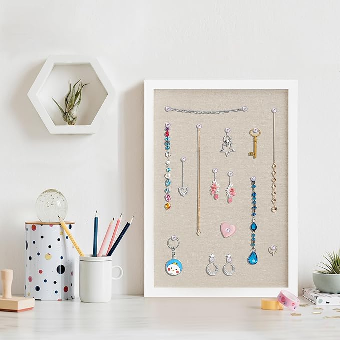 Cork Board with Linen White 2Pack,Bulletin Board 17"x12" Hanging Corkboards for Office Home School Message Board or Vision Board Decoration.