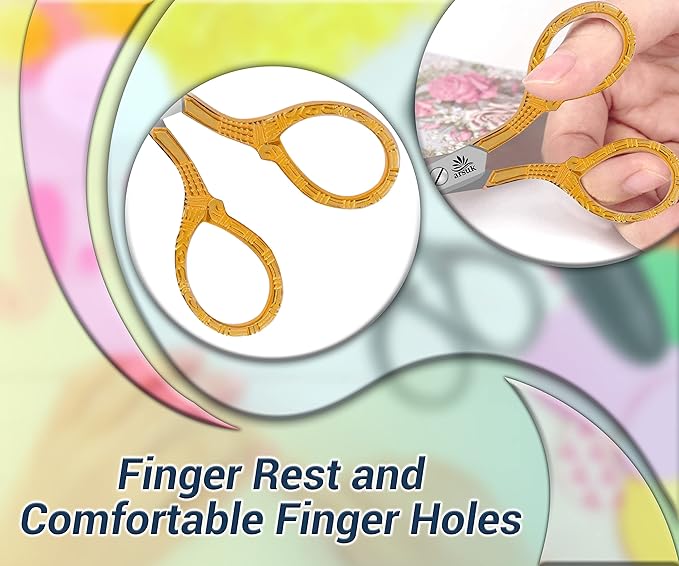 Embroidery Scissors Sewing Sharp Shears Fabric Crafting Scissor for Threading Art Home Crafts, Office Work, Stainless Steel Vintage Stork Style Safety Needlework Cross-Stitch Tailor Scissors