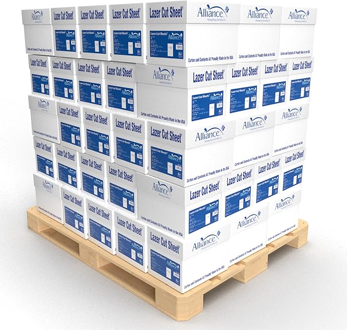 Prepunched Paper Alliance Laser Cut Sheet 19 Hole GBC 8.5 x 11 inch, 20 lb, 92 Bright, 80 Cartons, 200,000 Sheets