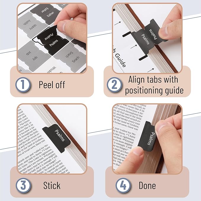 Mr. Pen- Bible Tabs, 75 Tabs, Gray, Laminated Bible Tabs for Women and Men, Bible Tabs for Study Bible, Bible Index Tabs, Bible Book Tabs, Bible Labels Tabs, Mr Pen Bible Tabs