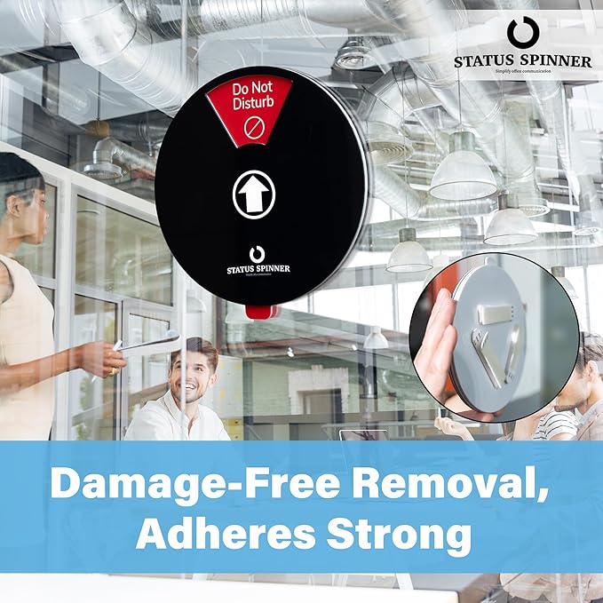 Out Of Office Sign for Door, 6 Options Status Private Sign, In a Meeting, Do Not Disturb, Working Remotely, In Out Sign Available and Away