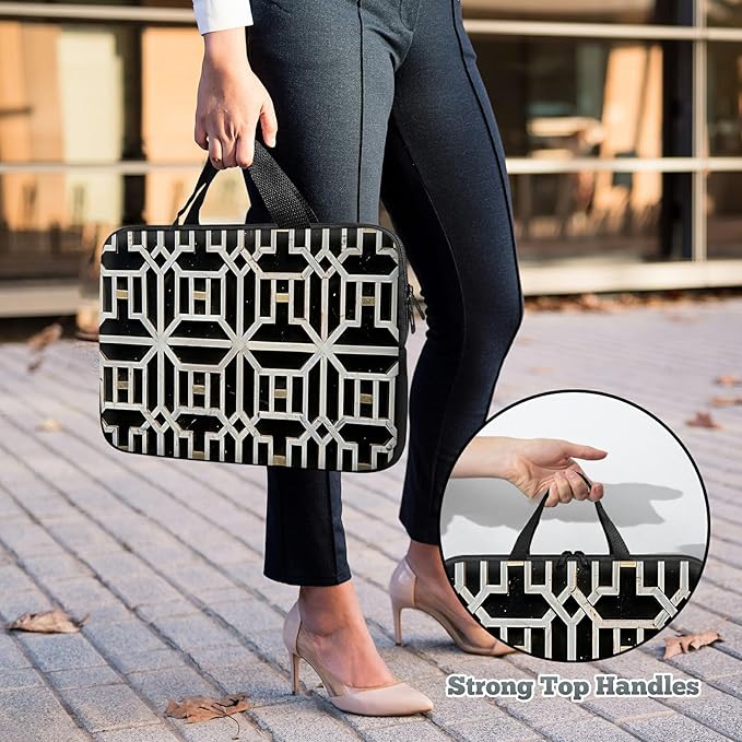 Universal Tablet Laptop Sleeve Case 10 inch, Vintage Geometrics Slim Carrying Case Durable Handbag Travel Laptop Bag for 7 to 10-inch Laptops/Notebook/Kids Tablet/ipad/eBook Readers